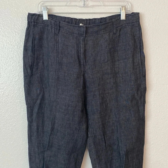 Eileen Fisher XS Charcoal Grey Linen Pants - Picture 2 of 10